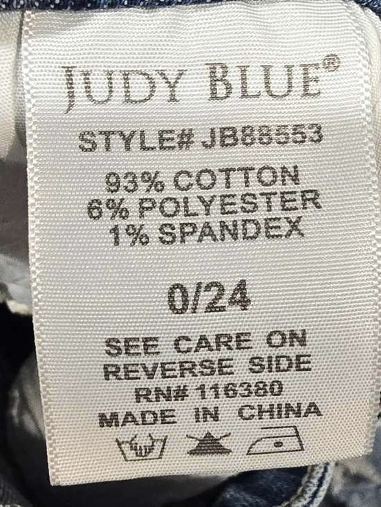 Judy Blue Star Crossed Midrise Distressed Boyfriend Fit Jeans Size 0/24 - Picture 7 of 7